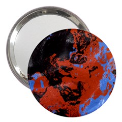 Orange Blue Black Texture 3  Handbag Mirror by LalyLauraFLM