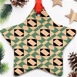 Brown green rectangles pattern Ornament (Star) Front
