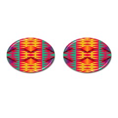 Colorful Tribal Texture Cufflinks (oval) by LalyLauraFLM