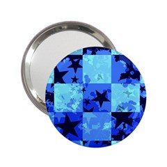 Blue Star Checkers Handbag Mirror (2 25 ) by ArtistRoseanneJones