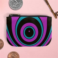Distorted Concentric Circles Mini Coin Purse by LalyLauraFLM