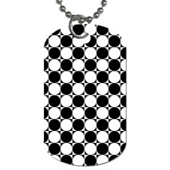 Black And White Polka Dots Dog Tag (two-sided)  by ElenaIndolfiStyle