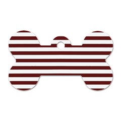 Marsala Stripes Dog Tag Bone (one Sided) by ElenaIndolfiStyle