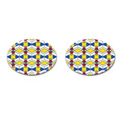 Colorful Rhombus Chains Cufflinks (oval) by LalyLauraFLM