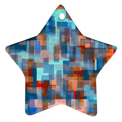 Blue Orange Watercolors Star Ornament (two Sides) by LalyLauraFLM