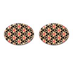 Shapes In Triangles Pattern Cufflinks (oval) by LalyLauraFLM