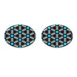 Stripes and hexagon pattern Cufflinks (Oval) Front(Pair)