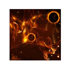 Fire And Flames In The Universe Small Satin Scarf (square)  by FantasyWorld7