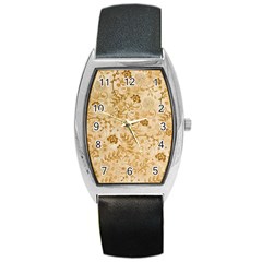 Flower Pattern In Soft  Colors Barrel Metal Watches by FantasyWorld7