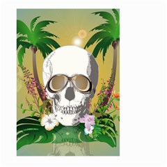 Funny Skull With Sunglasses And Palm Large Garden Flag (two Sides) by FantasyWorld7
