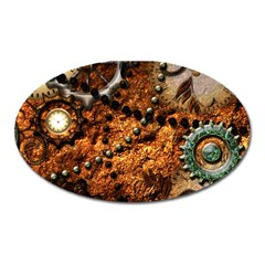 Steampunk In Noble Design Oval Magnet by FantasyWorld7