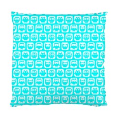 Aqua Turquoise And White Owl Pattern Standard Cushion Case (one Side)  by GardenOfOphir