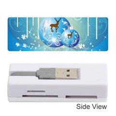 Wonderful Christmas Ball With Reindeer And Snowflakes Memory Card Reader (stick)  by FantasyWorld7