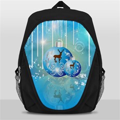 Wonderful Christmas Ball With Reindeer And Snowflakes Backpack Bag by FantasyWorld7