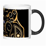 Beautiful Elephant Made Of Golden Floral Elements Morph Mugs Right