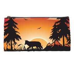 The Lonely Wolf In The Sunset Pencil Cases by FantasyWorld7
