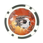 Soccer With Skull And Fire And Water Splash Poker Chip Card Guards Back