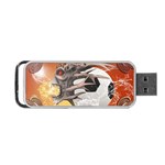 Soccer With Skull And Fire And Water Splash Portable USB Flash (Two Sides) Back