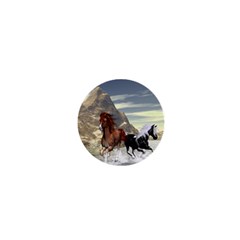 Beautiful Horses Running In A River 1  Mini Magnets by FantasyWorld7