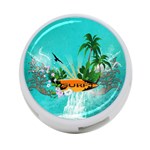 Surfboard With Palm And Flowers 4-Port USB Hub (Two Sides)  Back