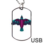 Stained Glass Bird Illustration  Dog Tag USB Flash (Two Sides)  Back