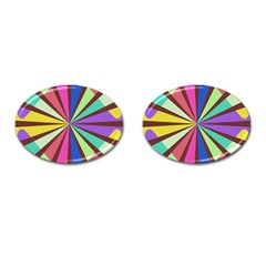 Rays In Retro Colors Cufflinks (oval) by LalyLauraFLM