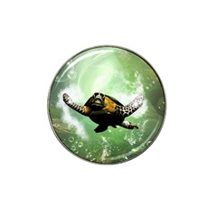 Wonderful Sea Turtle With Bubbles Hat Clip Ball Marker by FantasyWorld7