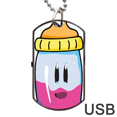 Purp Baby Bottle Dog Tag Usb Flash (two Sides)  by grimelab