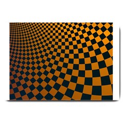 Abstract Square Checkers  Large Doormat  by OZMedia