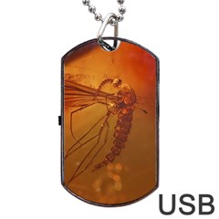 Mosquito In Amber Dog Tag Usb Flash (one Side) by trendistuff