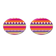 Stripes And Peaks Cufflinks (oval) by LalyLauraFLM