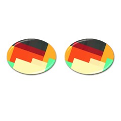 Miscellaneous Retro Shapes Cufflinks (oval) by LalyLauraFLM