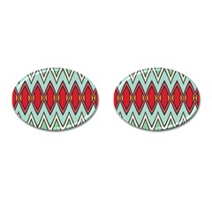 Rhombus And Chevrons Pattern			cufflinks (oval) by LalyLauraFLM