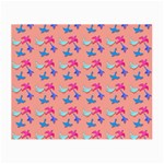 Birds Pattern on Pink Background Small Glasses Cloth (2-Side) Back