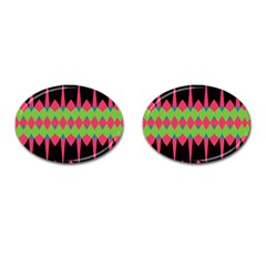 Rhombus And Other Shapes Pattern			cufflinks (oval) by LalyLauraFLM