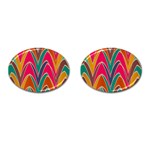 Bended shapes in retro colors			Cufflinks (Oval) Front(Pair)