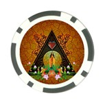 Surfing, Surfboard With Flowers And Floral Elements Poker Chip Card Guards Back