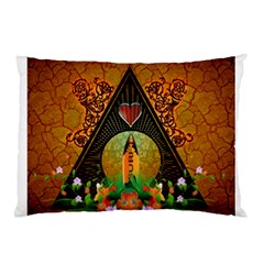 Surfing, Surfboard With Flowers And Floral Elements Pillow Cases by FantasyWorld7