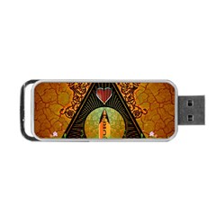 Surfing, Surfboard With Flowers And Floral Elements Portable Usb Flash (two Sides) by FantasyWorld7