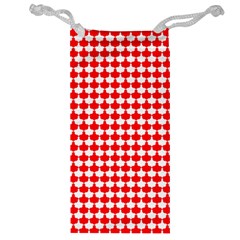 Red And White Scallop Repeat Pattern Jewelry Bags by PaperandFrill