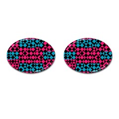 Rhombus And Triangles			cufflinks (oval) by LalyLauraFLM