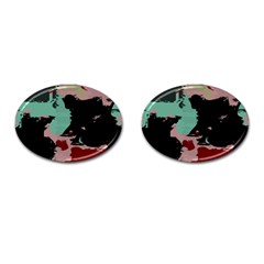 Retro Colors Texture 			cufflinks (oval) by LalyLauraFLM