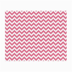 Pink And White Zigzag Small Glasses Cloth (2-side) by Zandiepants