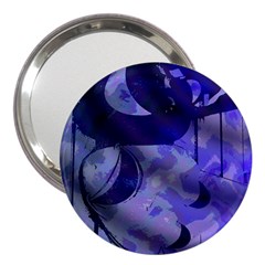 Blue Theater Drama Comedy Masks 3  Handbag Mirrors by BrightVibesDesign