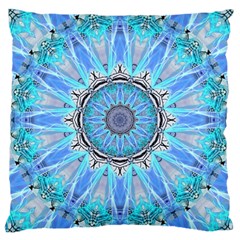 Sapphire Ice Flame, Light Bright Crystal Wheel Large Cushion Case (one Side) by DianeClancy