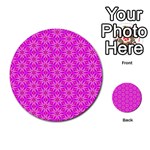 Pink Snowflakes Spinning In Winter Multi-purpose Cards (Round)  Back 41