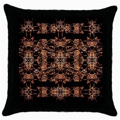Dark Ornate Abstract  Pattern Throw Pillow Case (black) by dflcprints