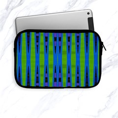 Blue Green Geometric Apple Ipad Mini Zipper Cases by BrightVibesDesign