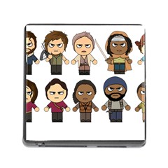 The Walking Dead   Main Characters Chibi   Amc Walking Dead   Manga Dead Memory Card Reader (square) by PTsImaginarium