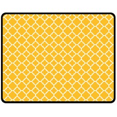 Sunny Yellow Quatrefoil Pattern Fleece Blanket (medium) by Zandiepants